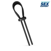 Черный ремень-лассо для усиления эрекции - Sex Expert - в Реутове купить с доставкой