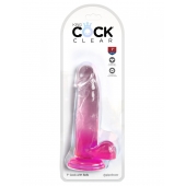 Розовый фаллоимитатор с мошонкой на присоске 7’’ Cock with Balls - 20,3 см. - Pipedream