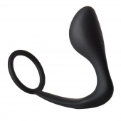 Черное эрекционное кольцо с анальной пробкой Anal Plug With Cockring - Dream Toys - в Реутове купить с доставкой