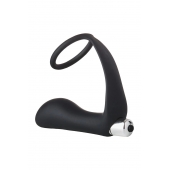 Черное эрекционное кольцо с вибропробкой Vibrating Anal Plug With Cockring - Dream Toys - в Реутове купить с доставкой