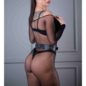 Черный кожаный пояс Sex Game - БДСМ Арсенал - купить с доставкой в Реутове