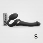 Черный безремневой страпон Multi Orgasm Size S с клиторальной стимуляцией - Strap-on-me - купить с доставкой в Реутове
