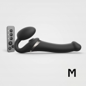Черный безремневой страпон Multi Orgasm Size M с клиторальной стимуляцией - Strap-on-me - купить с доставкой в Реутове