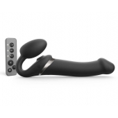 Черный безремневой страпон Multi Orgasm Size L с клиторальной стимуляцией - Strap-on-me - купить с доставкой в Реутове