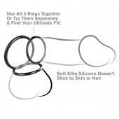 Набор из трех черных эрекционных колец Silicone 3-Ring Stamina Set - Pipedream - в Реутове купить с доставкой