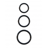 Набор из трех черных эрекционных колец Silicone 3-Ring Stamina Set - Pipedream - в Реутове купить с доставкой