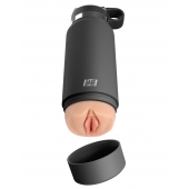 Серый мастурбатор в виде бутылки F*ck Flask - Pipedream - в Реутове купить с доставкой
