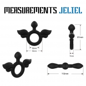 Черное эрекционное кольцо с крыльями Rooster Jeliel Angel - Velv or - в Реутове купить с доставкой