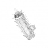 Прозрачная насадка с шипами и клиторальной шишечкой CLIT-BANGER SLEEVE IN CLEAR - Tonga - в Реутове купить с доставкой