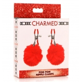 Красные зажимы на соски с помпонами Pom Pom - XR Brands - купить с доставкой в Реутове