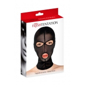 Черная сетчатая маска на голову с отверстиями для глаз и рта - Fetish Tentation - купить с доставкой в Реутове