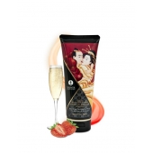 Массажный крем для тела с ароматом клубники и шампанского Sparkling Strawberry Wine - 200 мл. - Shunga - купить с доставкой в Реутове