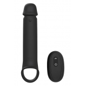 Черная насадка-удлинитель с вибрацией Vibrating Extender With Remote - Dream Toys - в Реутове купить с доставкой