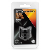 Черное эрекционное кольцо на мошонку Beef Ball Stretcher Snug X Long - Blush Novelties - в Реутове купить с доставкой