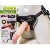 Страпон-унисекс с двумя насадками UNI strap 7  Harness - 19 и 16 см. - LOVETOY (А-Полимер) - купить с доставкой в Реутове