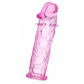 Розовая насадка фаллической формы - 12,5 см. - A-toys - в Реутове купить с доставкой