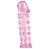 Розовая насадка на пенис с шипами - 12,5 см. - A-toys - в Реутове купить с доставкой