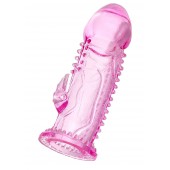Розовая насадка на пенис с шипиками и коготком - 13,5 см. - A-toys - в Реутове купить с доставкой