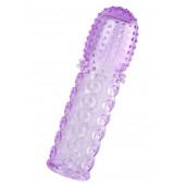 Фиолетовая рельефная насадка на пенис - 13,5 см. - A-toys - в Реутове купить с доставкой