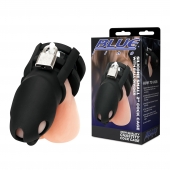 Черная клетка для пениса Silicone Small 2 in Cock Cage With Ball Divider - BlueLine - купить с доставкой в Реутове