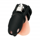 Черная клетка для пениса Silicone Small 2 in Cock Cage With Ball Divider - BlueLine - купить с доставкой в Реутове