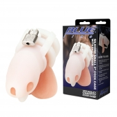 Белая клетка для пениса Silicone Small 2 in Cock Cage With Ball Divider - BlueLine - купить с доставкой в Реутове