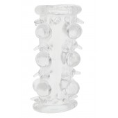 Прозрачная насадка на пенис с шипами и бугорками JELLY JOY LUST CLUSTER CLEAR - Dream Toys - в Реутове купить с доставкой