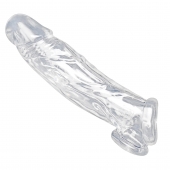 Прозрачная насадка для увеличения члена Realistic Clear Penis Enhancer and Ball Stretcher - 20,3 см. - XR Brands - в Реутове купить с доставкой