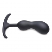 Черный массажер простаты с утяжелителями Premium Silicone Weighted Prostate Plug Medium - 16,3 см. - XR Brands - в Реутове купить с доставкой