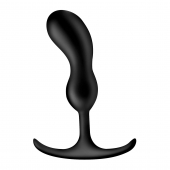 Черный массажер простаты с утяжелителями Premium Silicone Weighted Prostate Plug Medium - 16,3 см. - XR Brands - в Реутове купить с доставкой