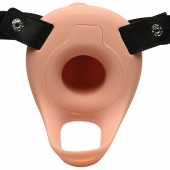 Телесный полый страпон 2  Erection 28X Smooth Vibrating Silicone Penis Sheath - 16 см. - XR Brands - купить с доставкой в Реутове
