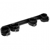 Черная распорка с манжетами для рук и ног Deluxe Rigid Spreader Bar - XR Brands - купить с доставкой в Реутове