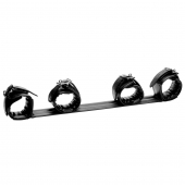 Черная распорка с манжетами для рук и ног Deluxe Rigid Spreader Bar - XR Brands - купить с доставкой в Реутове