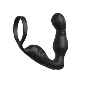 Черный вибростимулятор простаты с эрекционным кольцом Ass-Gasm Pro P-Spot Milker - Pipedream - в Реутове купить с доставкой