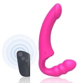 Розовый безремневой страпон Straples Strap-On Dildo - Erokay - купить с доставкой в Реутове