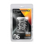 Прозрачная насадка с объёмными чёрточками STAY HARD COCK SLEEVE 06 CLEAR - Blush Novelties - в Реутове купить с доставкой