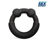 Черное эрекционное силиконовое кольцо - Sex Expert - в Реутове купить с доставкой