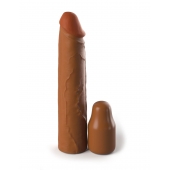 Коричневая насадка на член 2  Silicone X-tension - 20,3 см. - Pipedream - в Реутове купить с доставкой