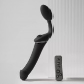 Черный безремневой вибрострапон Strap-On-Me Multi Orgasm Size XL - Strap-on-me - купить с доставкой в Реутове