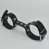 Черные кожаные наручники-фиксатор - Sitabella - купить с доставкой в Реутове