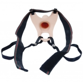 Телесный полый страпон на ремешках - 16,5 см. - Boys of Toys - купить с доставкой в Реутове