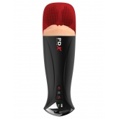 Телесный мастурбатор-вагина в черной колбе с вибрацией Fuck-O-Matic Pro XL - Pipedream - в Реутове купить с доставкой