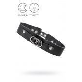 Черный чокер-ошейник со связанными кольцами на подложке - Pecado - купить с доставкой в Реутове