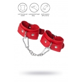 Красные кожаные наручники-браслеты со скруглёнными углами - Pecado - купить с доставкой в Реутове