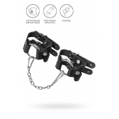 Черные кожаные наручники-браслеты из двух ремешков - Pecado - купить с доставкой в Реутове