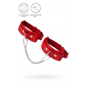Красные кожаные узкие оковы со скруглёнными углами - Pecado - купить с доставкой в Реутове