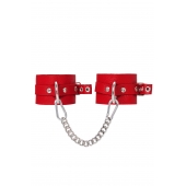 Красные мягкие кожаные оковы с люверсами - Pecado - купить с доставкой в Реутове