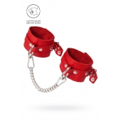 Красные мягкие кожаные оковы с люверсами - Pecado - купить с доставкой в Реутове
