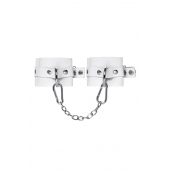 Белые мягкие кожаные наручники с люверсами - Pecado - купить с доставкой в Реутове