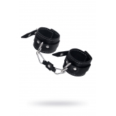 Черные двухслойные наручники с белой строчкой - Pecado - купить с доставкой в Реутове